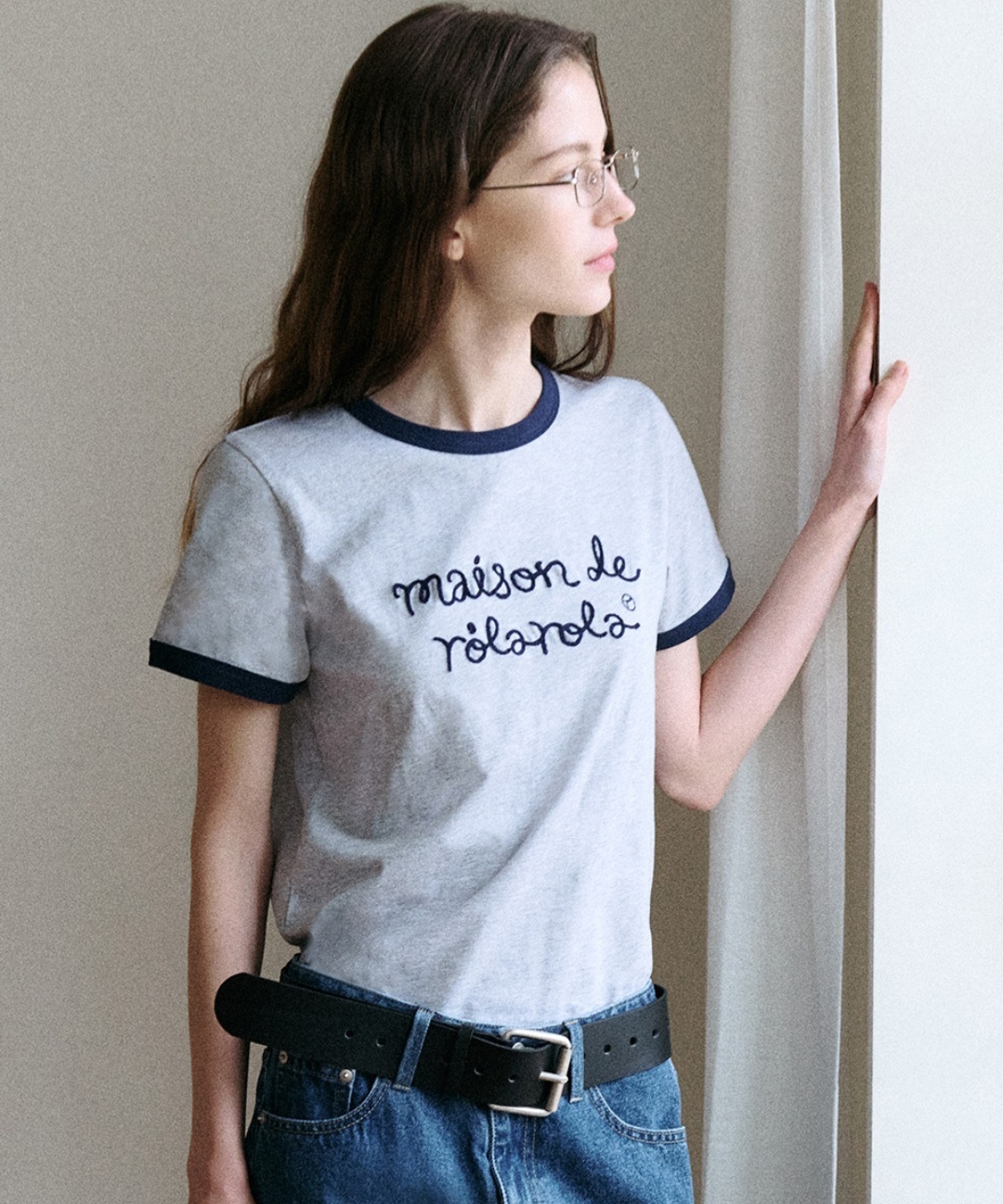 MAISON DE ROLA RINGER T-SHIRT GY+NV
