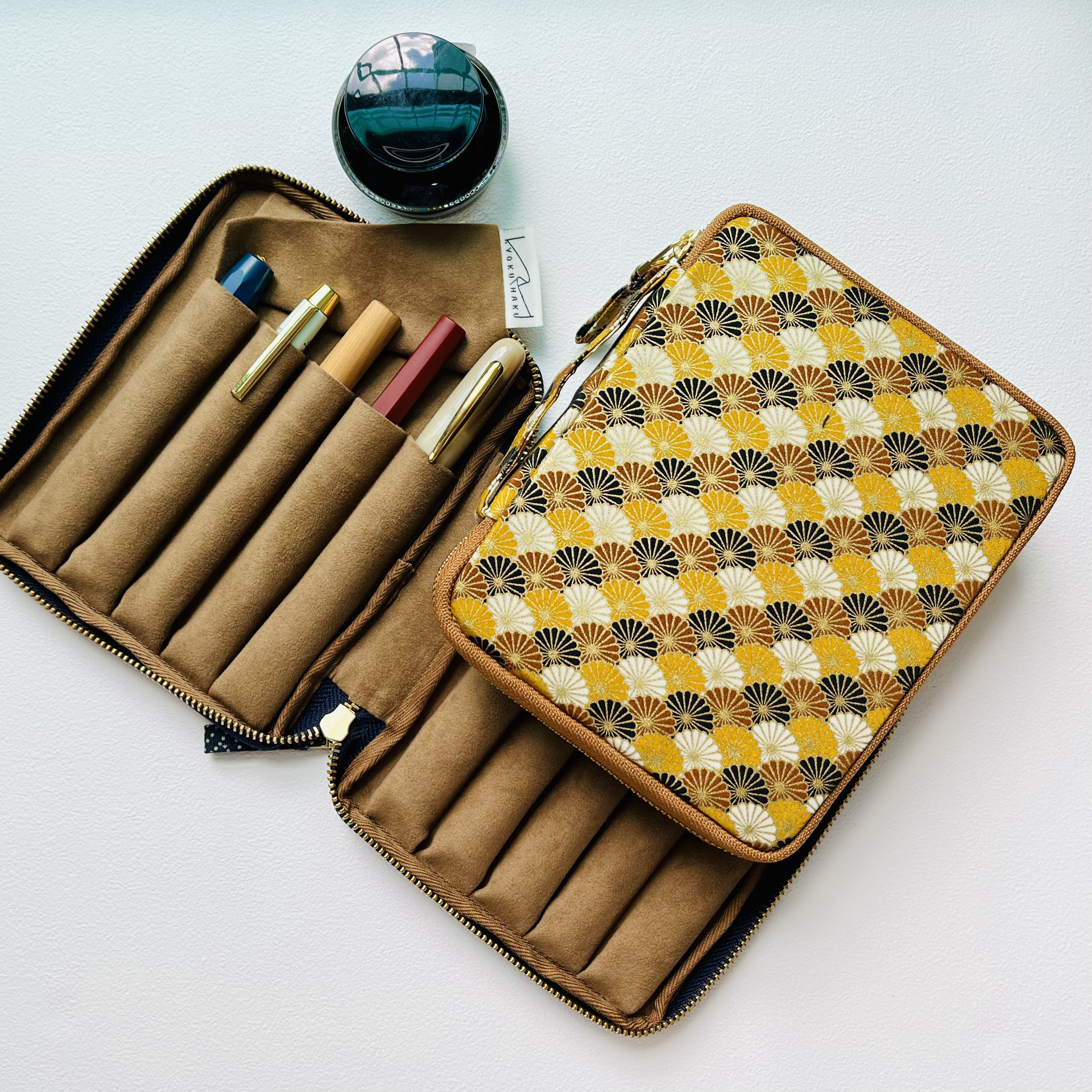 Kyokuhaku 10入手提鋼筆袋-海浪紋