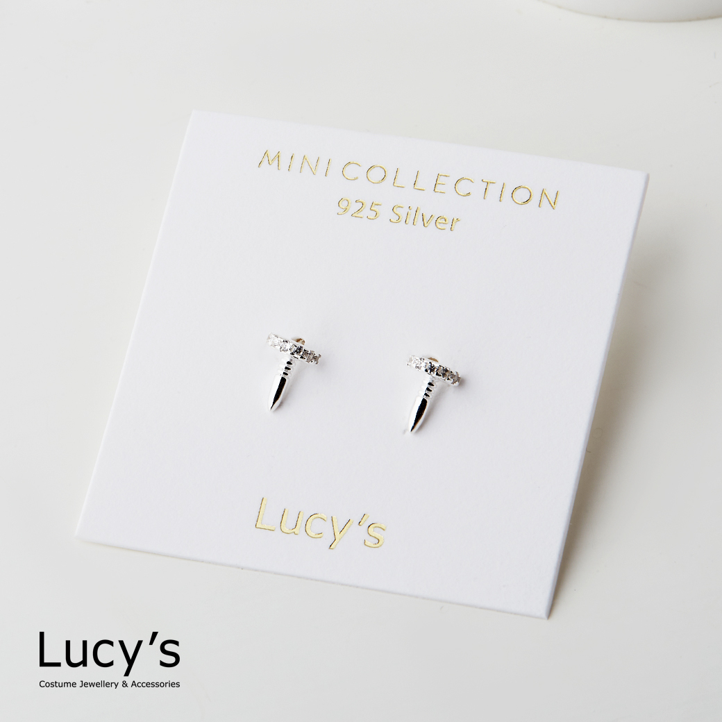 *925純銀〔輕銀系列〕釘子 耳環 (96949)