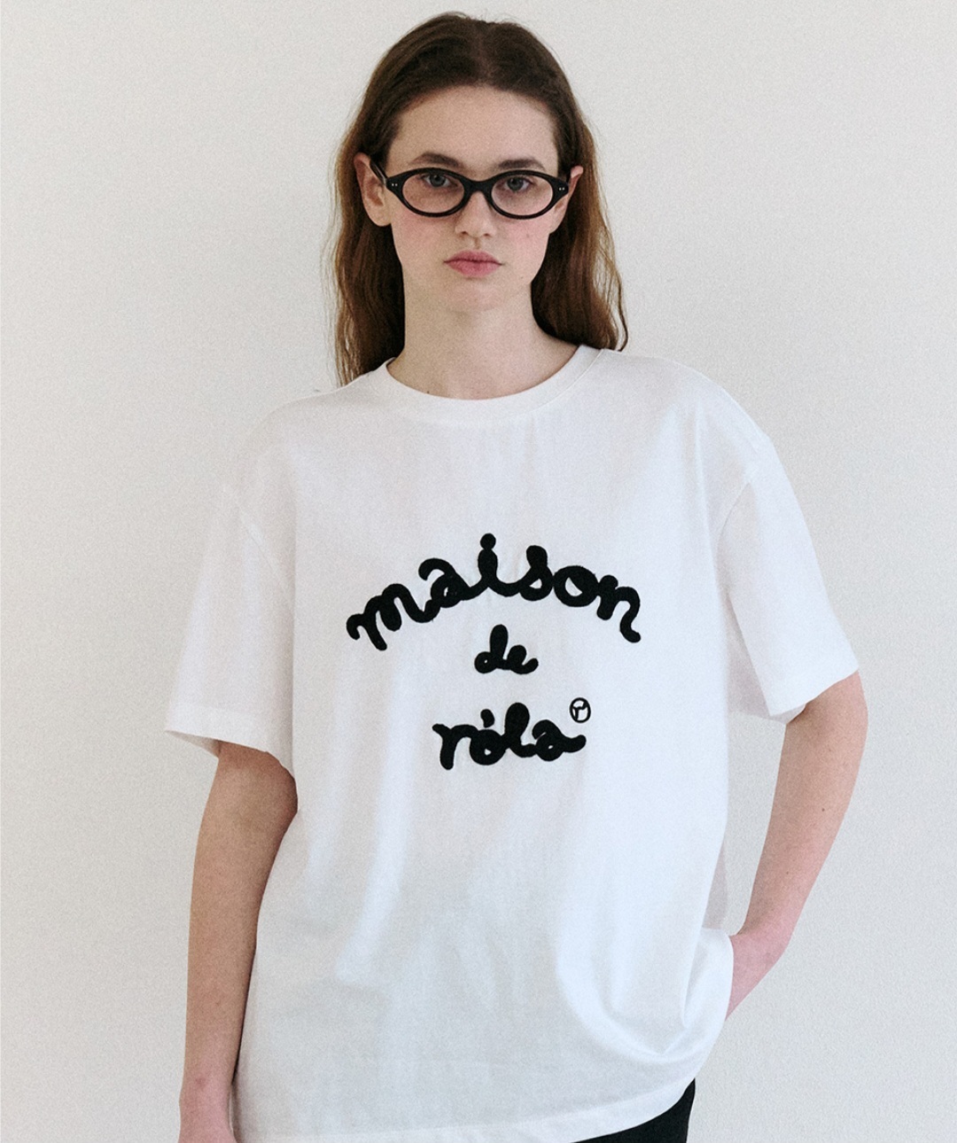 MAISON DE ROLA EMBROIDERY LOOSE FIT T-SHIRT WHITE