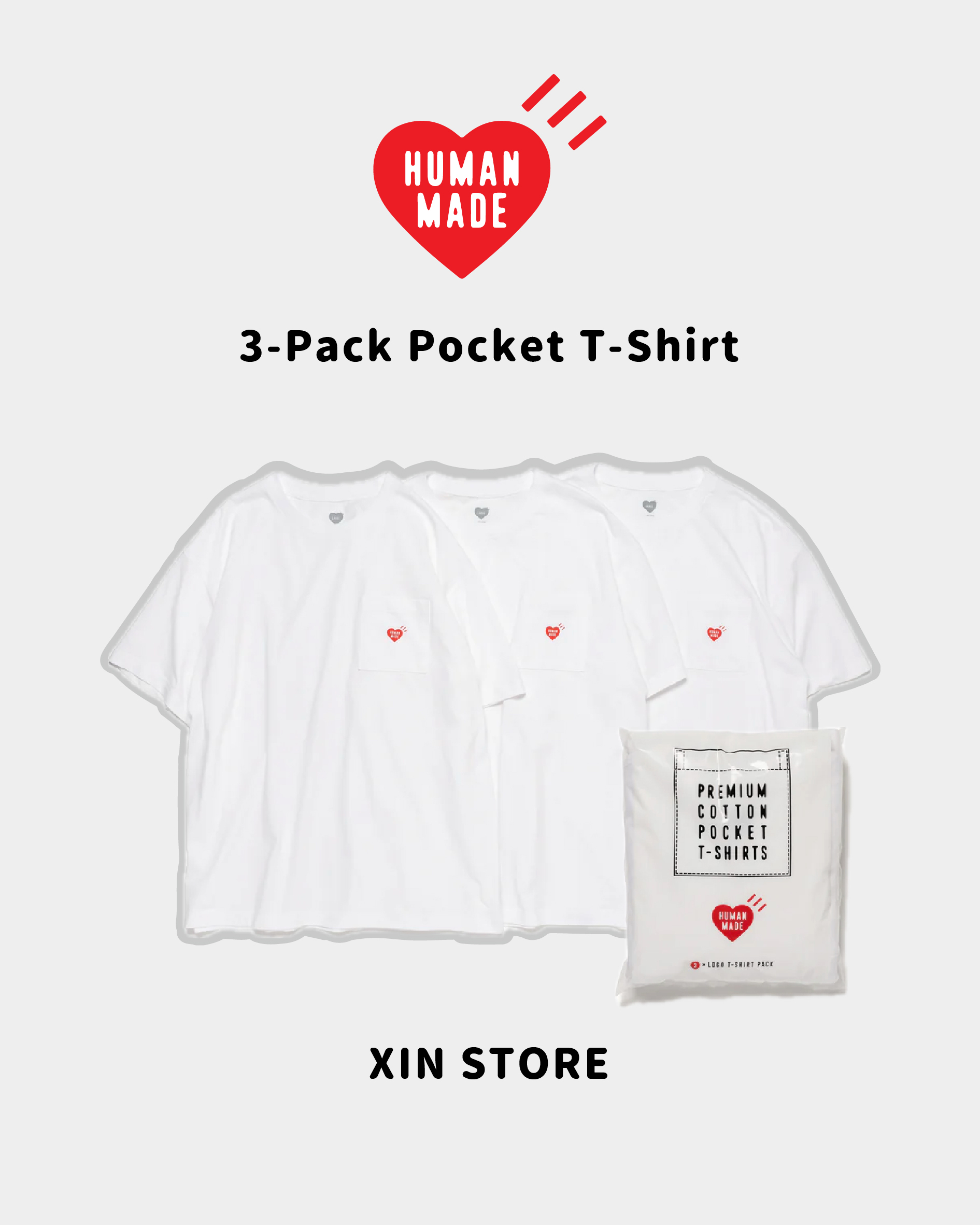 HUMAN MADE POCKET T-SHIRTS ♯3 HUMAN MADE 3-PACK POCKET T-SHIRT SET – HUMAN MADE Inc.