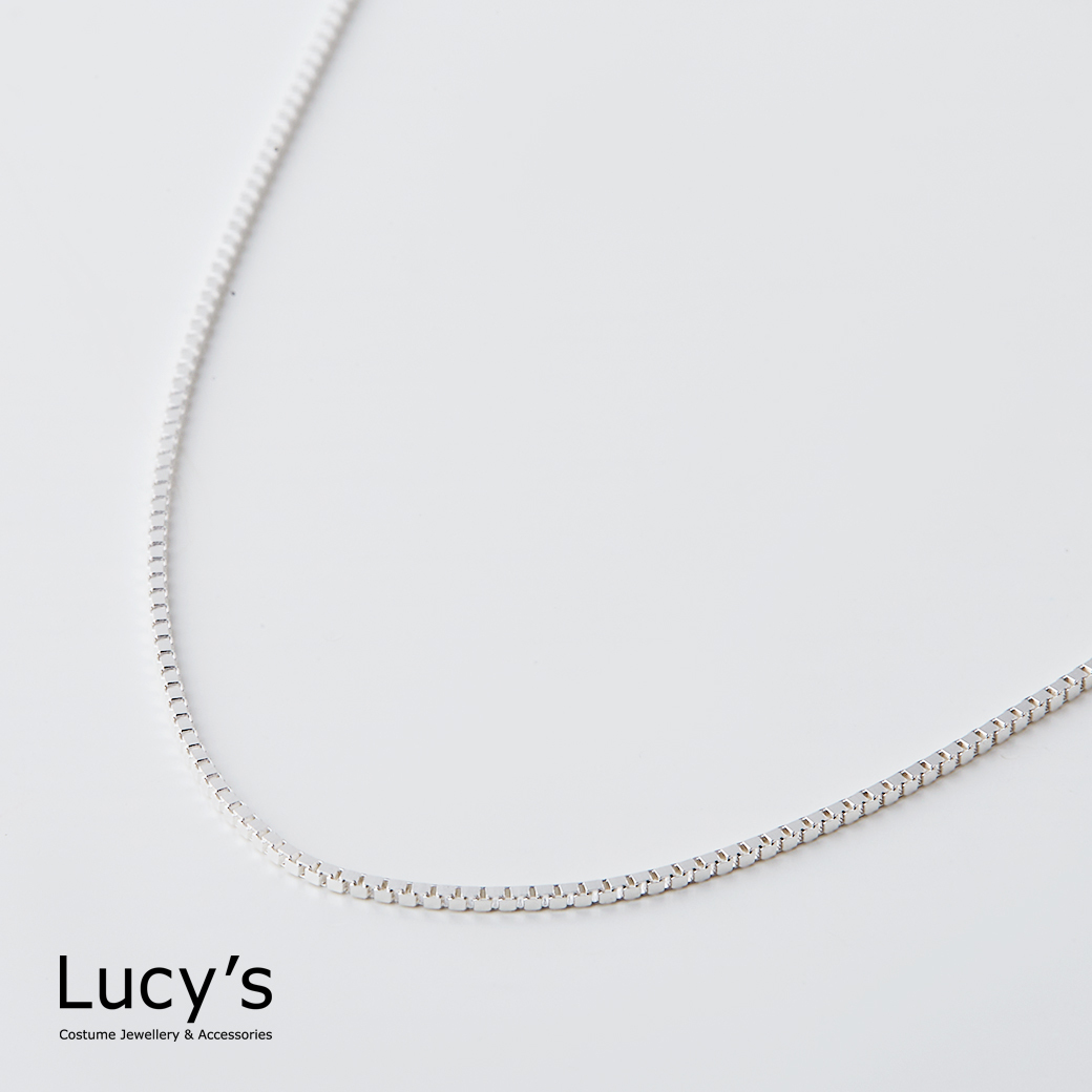 925純銀 盒子鍊 項鍊 (58007)