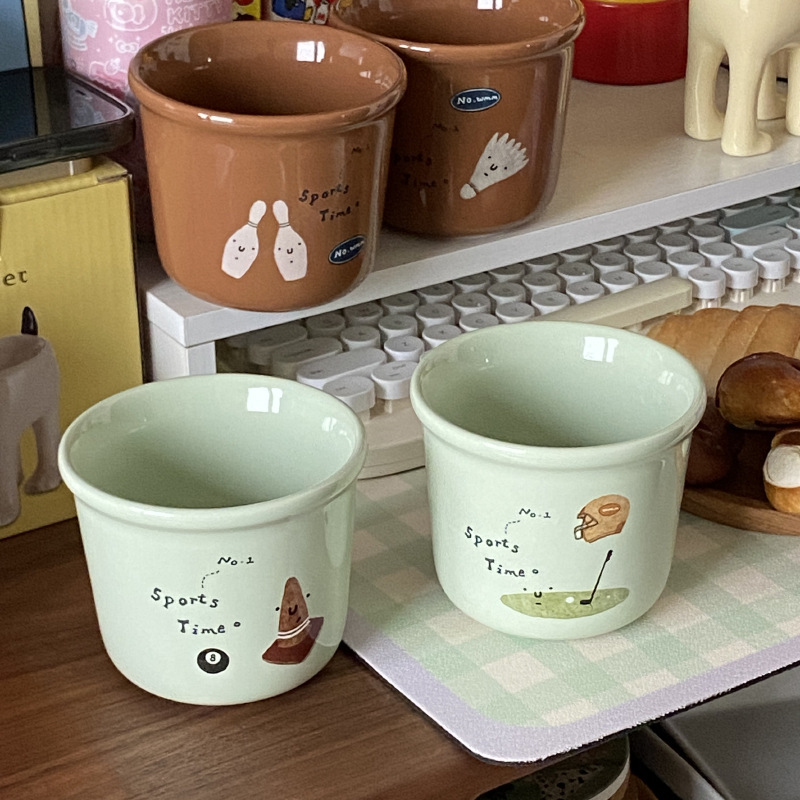 《6002》INS運動系列手繪馬克杯 350 ml