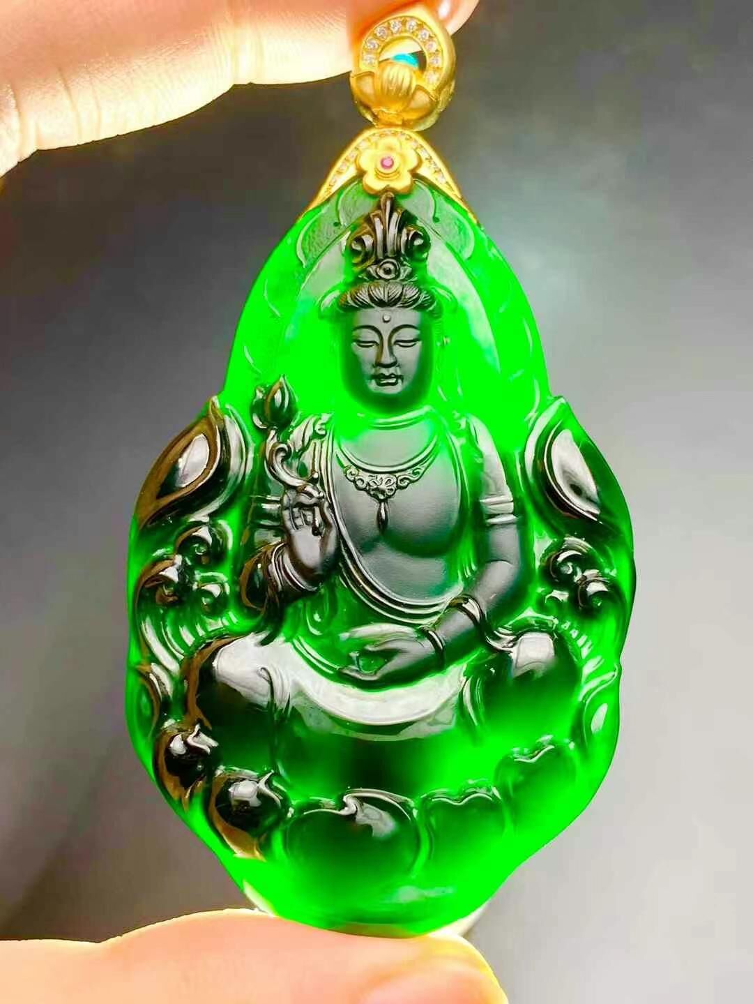 595953 翡翠墨翠正裝觀音