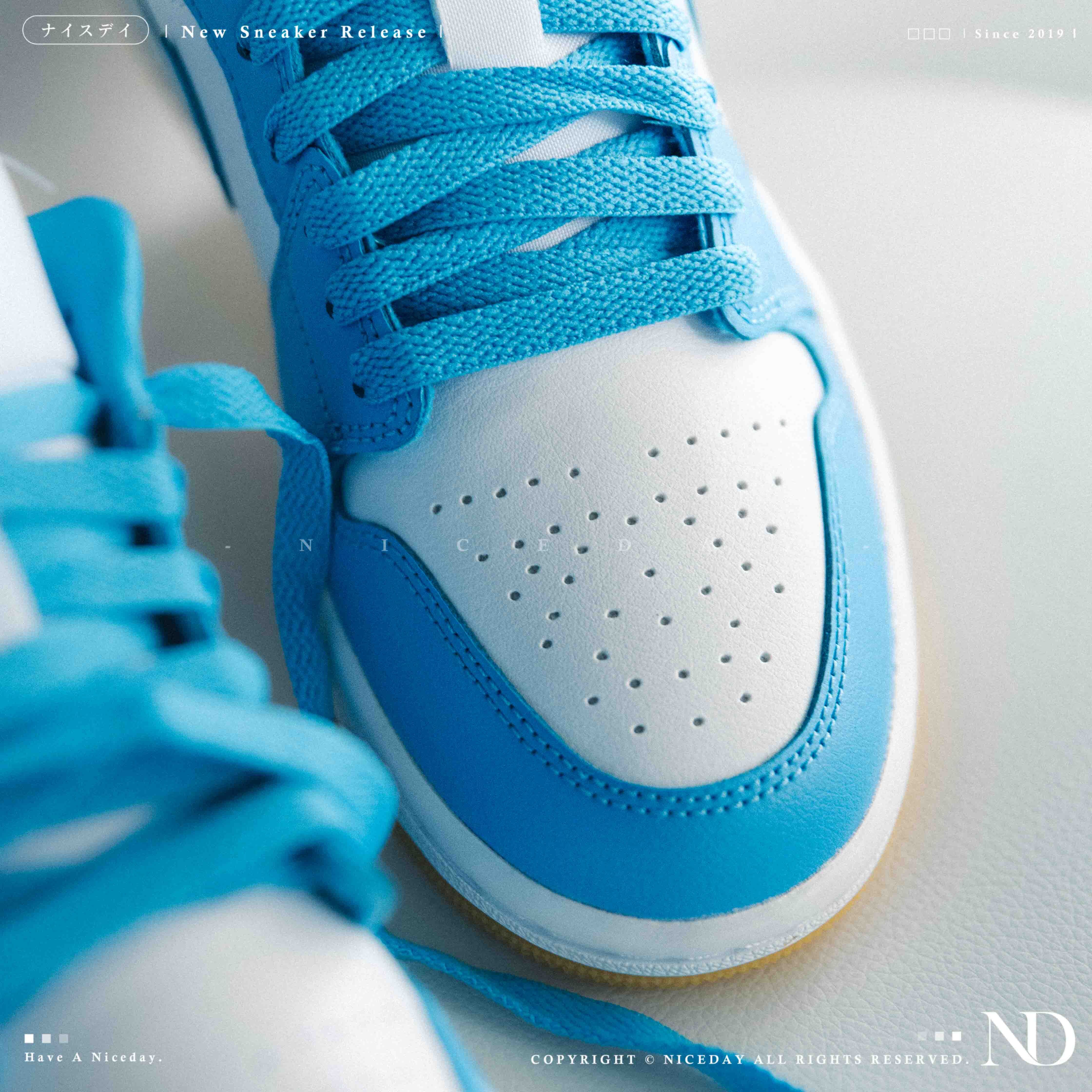 NICEDAY 現貨 Air Jordan 1 水藍 焦糖底 天藍 藍 小麥 女鞋 大童 DC0774-104