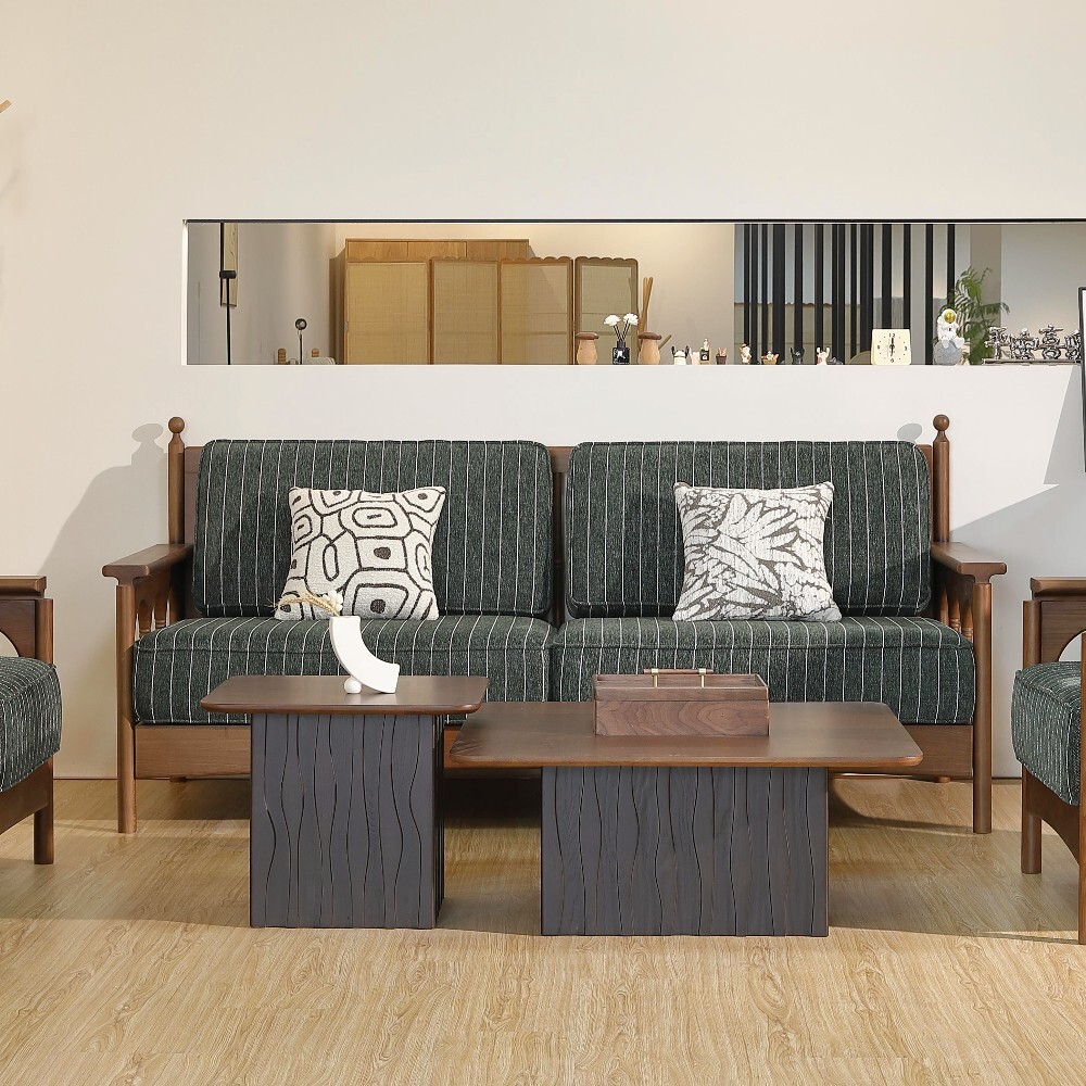 〖特惠款〗中古直紋實木沙發 FP-0047