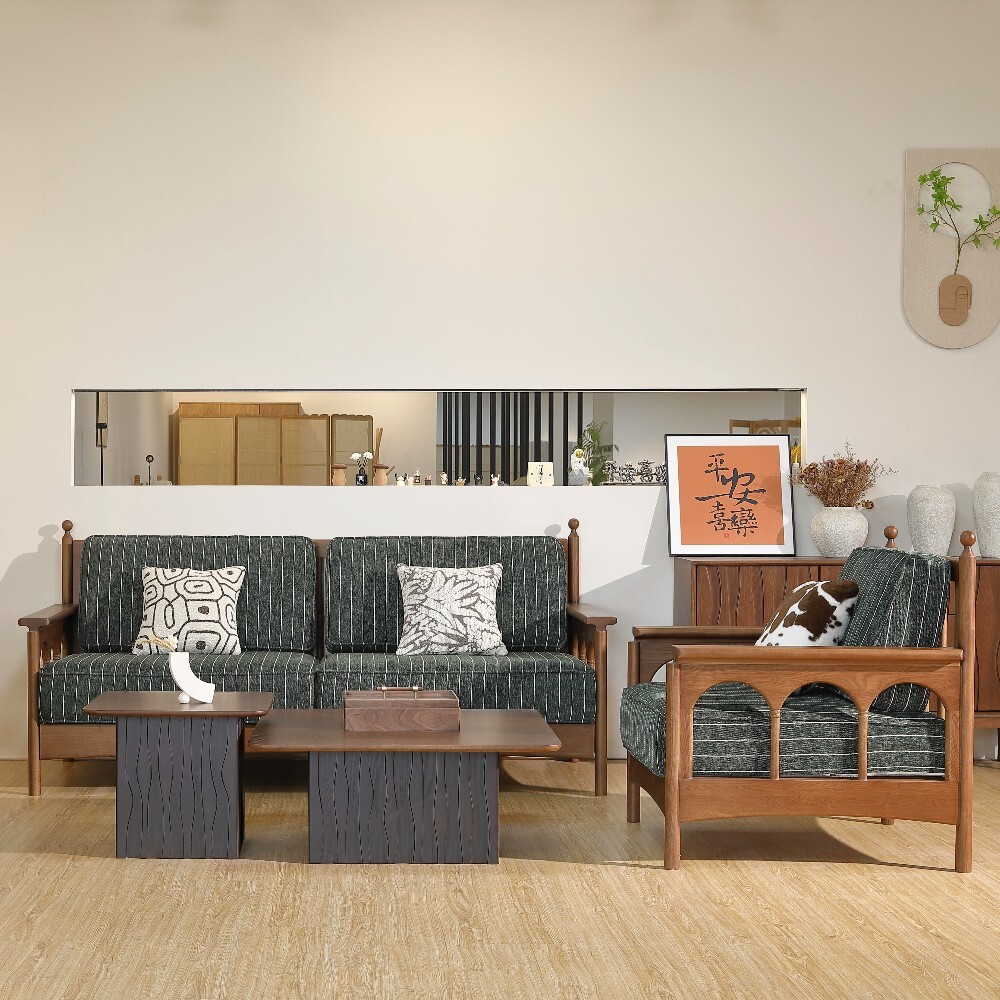 〖特惠款〗中古直紋實木沙發 FP-0047