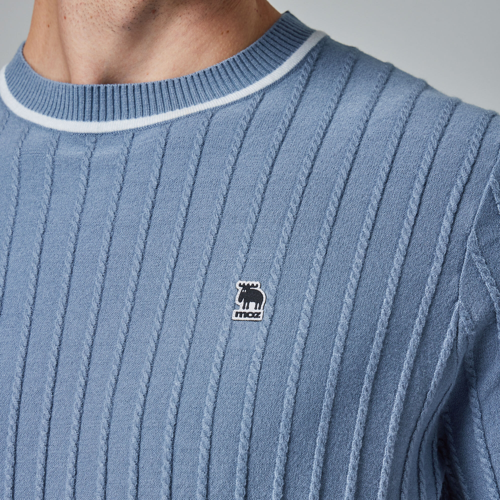 moz Swedish moose skin-friendly round neck knitted short T