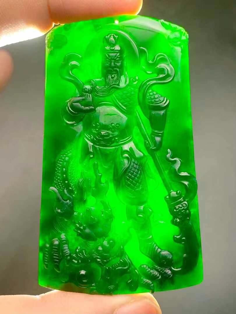 595955 翡翠墨翠騎龍關公