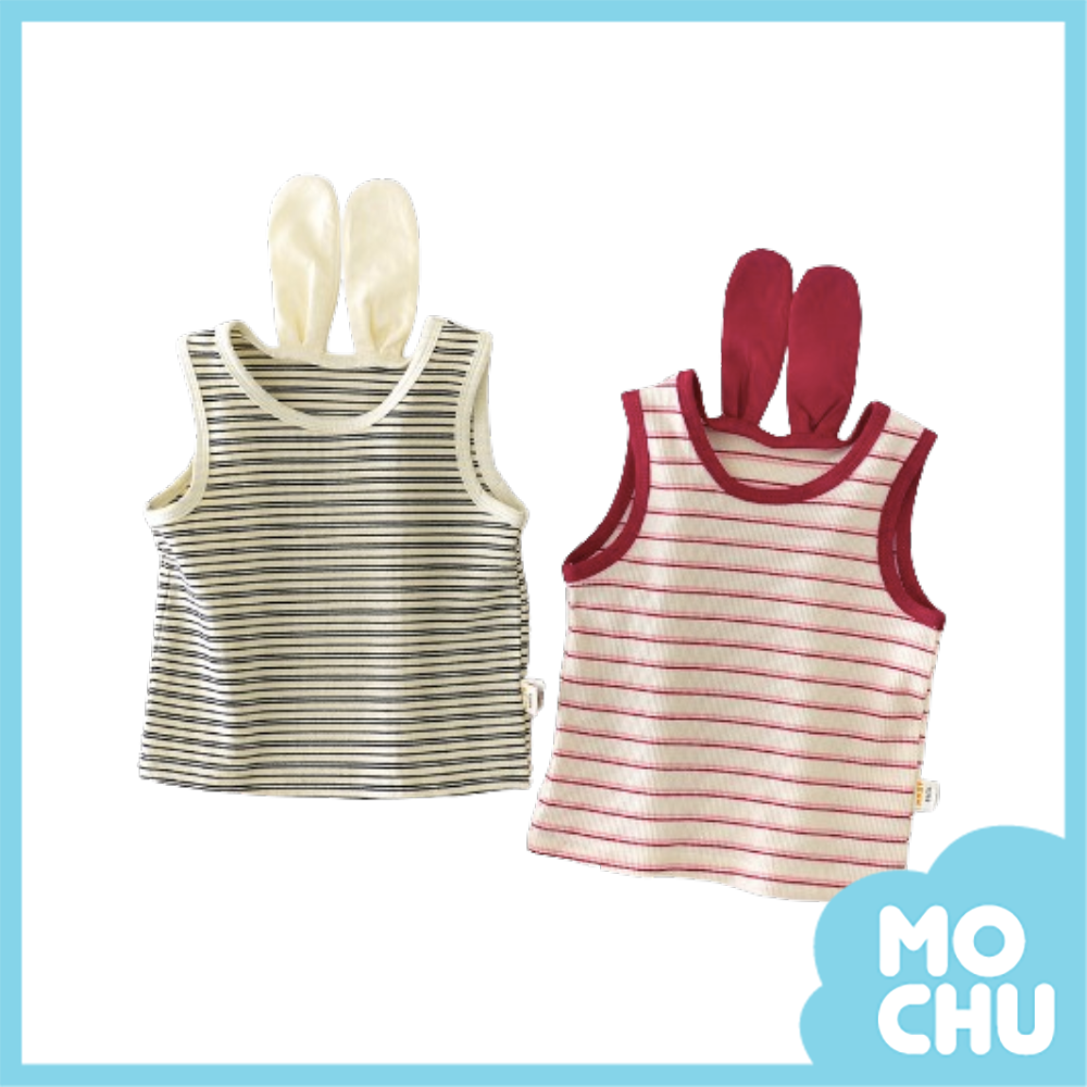 兔耳朵細條羅紋背心(二色)