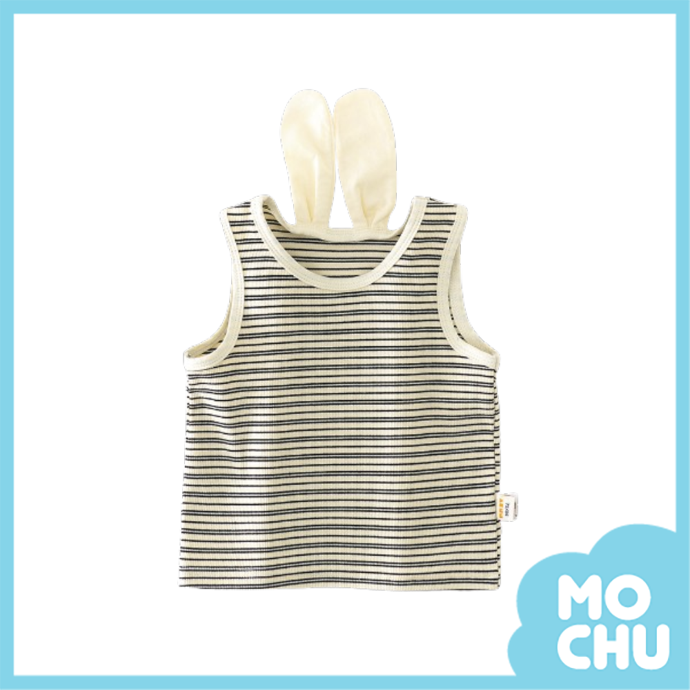 兔耳朵細條羅紋背心(二色)