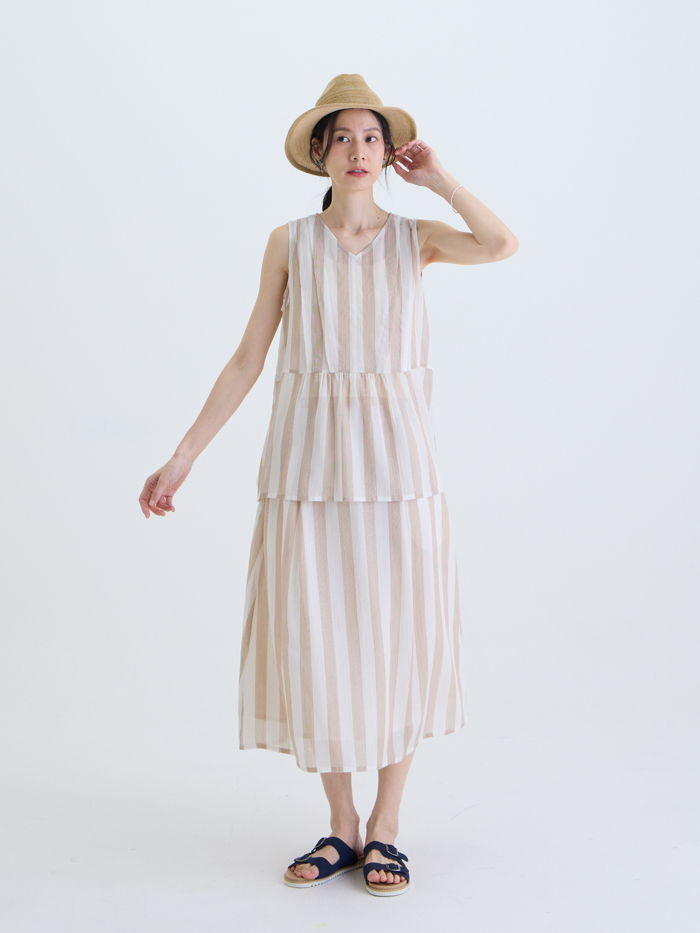 日光筆跡A擺長裙-晨光描線