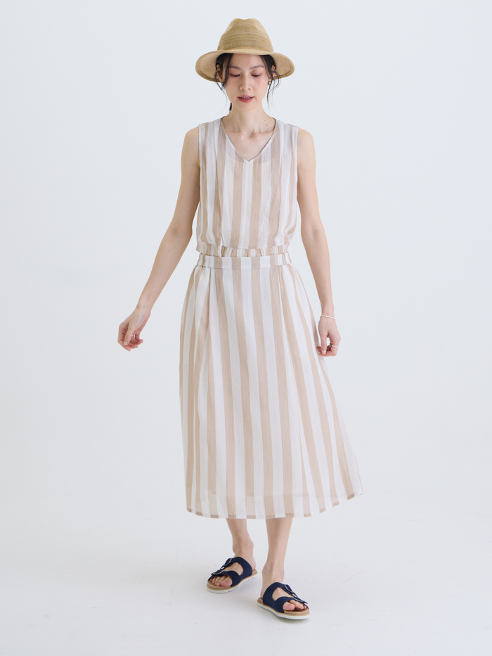 日光筆跡A擺長裙-晨光描線