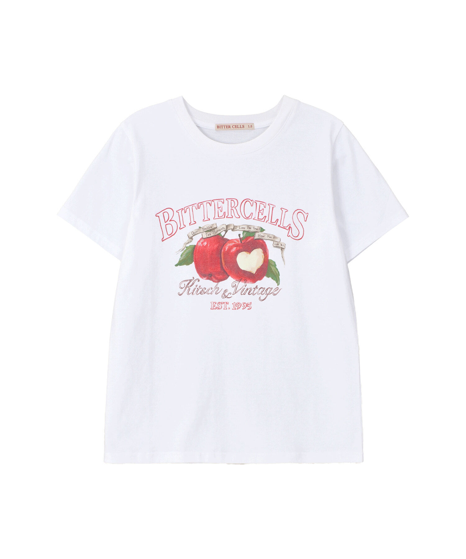 Red Apple Tee-White