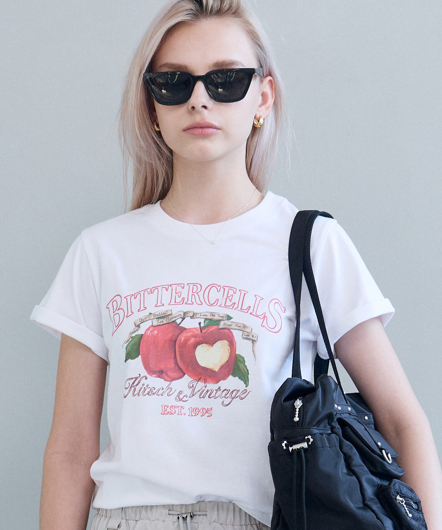 Red Apple Tee-White