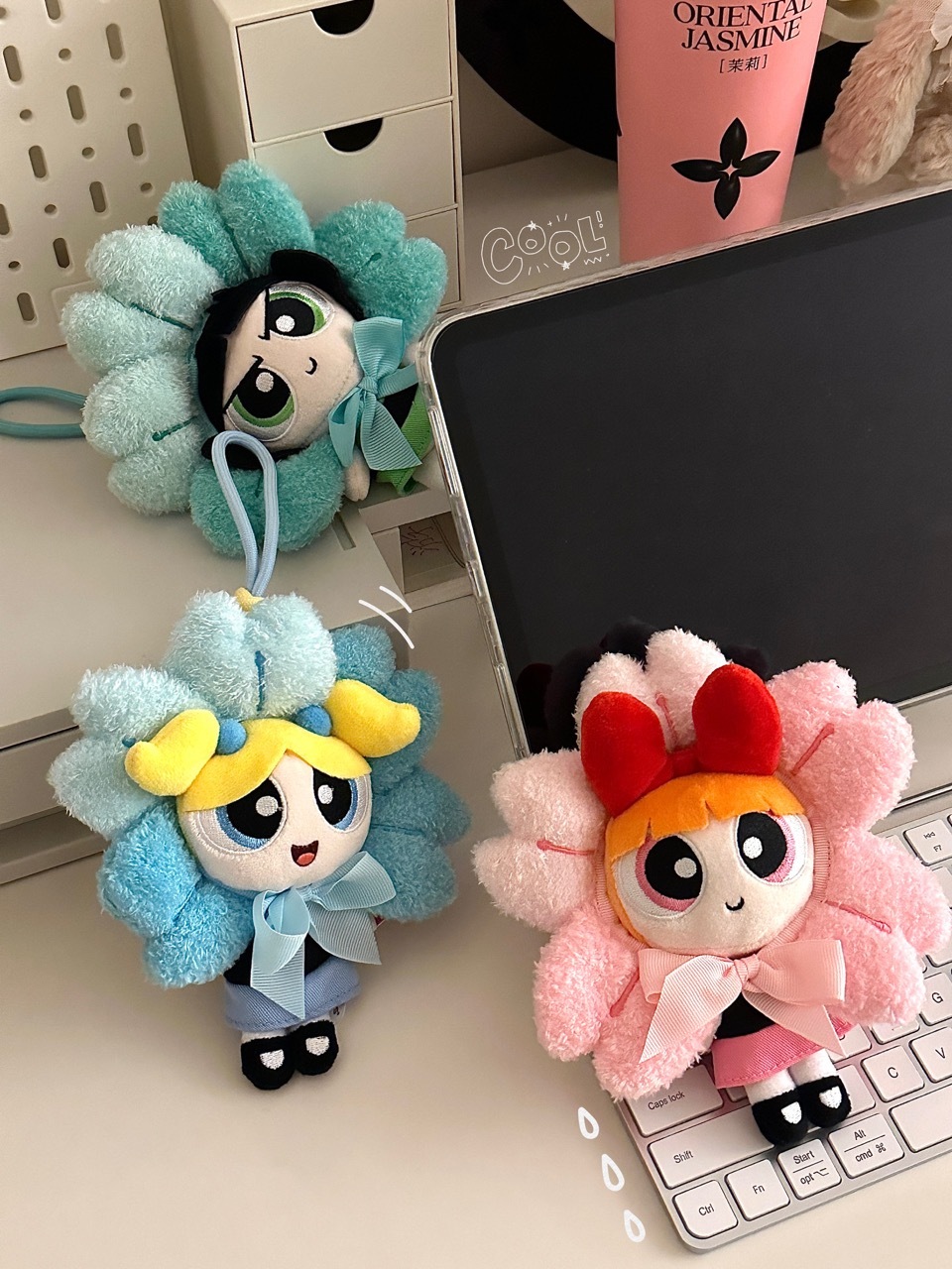 THE POWERPUFF GIRLS 飛天小女警 花朵系列 吊飾 鑰匙圈 泡泡 花花 毛毛 官方正版授權 / 預購