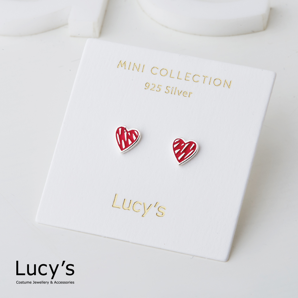 *925純銀〔輕銀系列〕心印 耳環 (二色) (112413/123264)