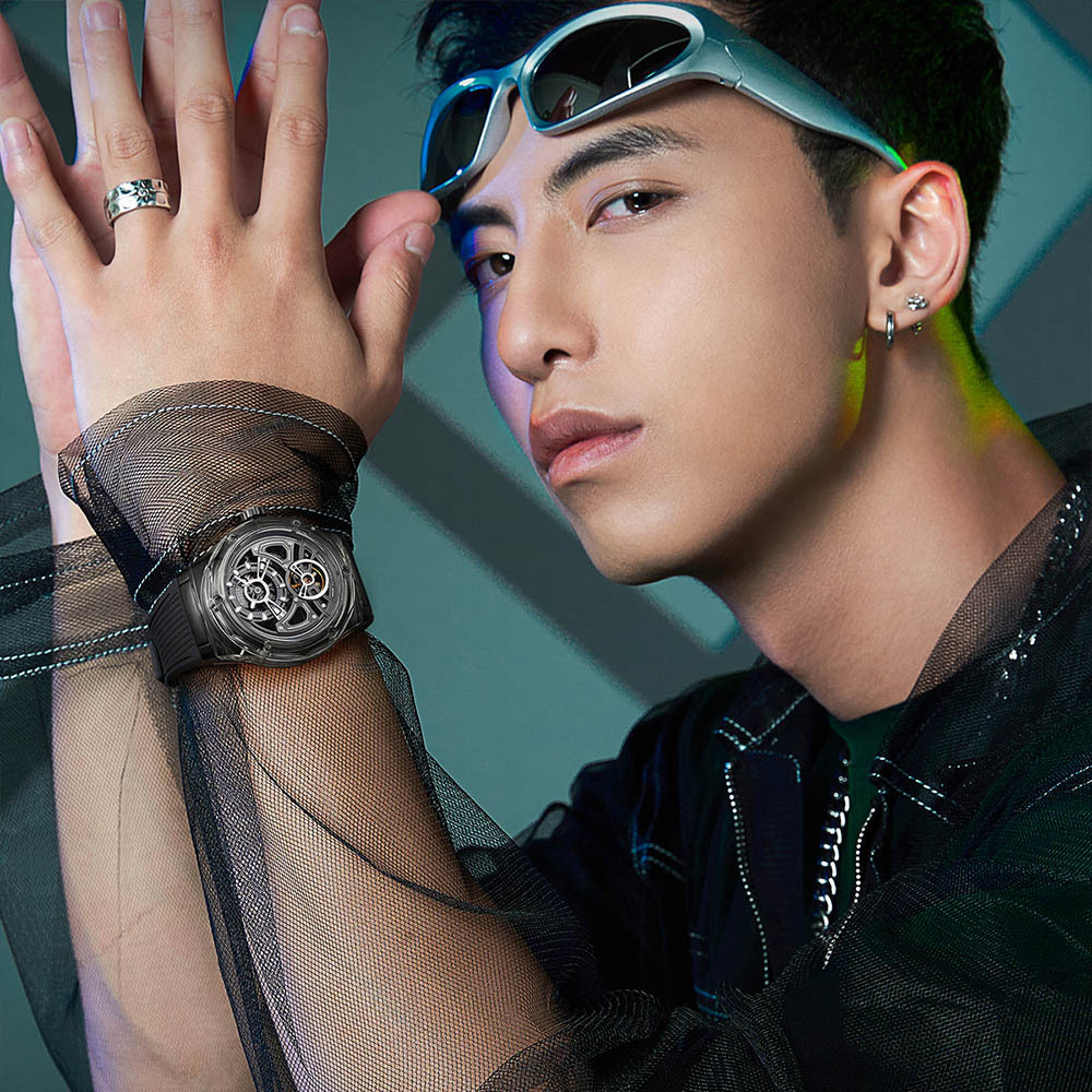 (預購)【Bonest Gatti 布加迪】馳風競速系列 BG5807 高透水晶錶殼 雙面鏤空 夜光 機械錶