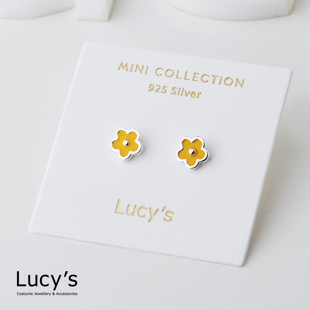 *925純銀〔輕銀系列〕花繪 耳環 (五色) (110424/110425/110426/110427/125399)