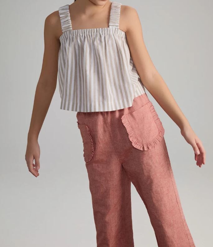 MINIMOM 荷葉邊口袋長褲 Vicky Trousers - Pink