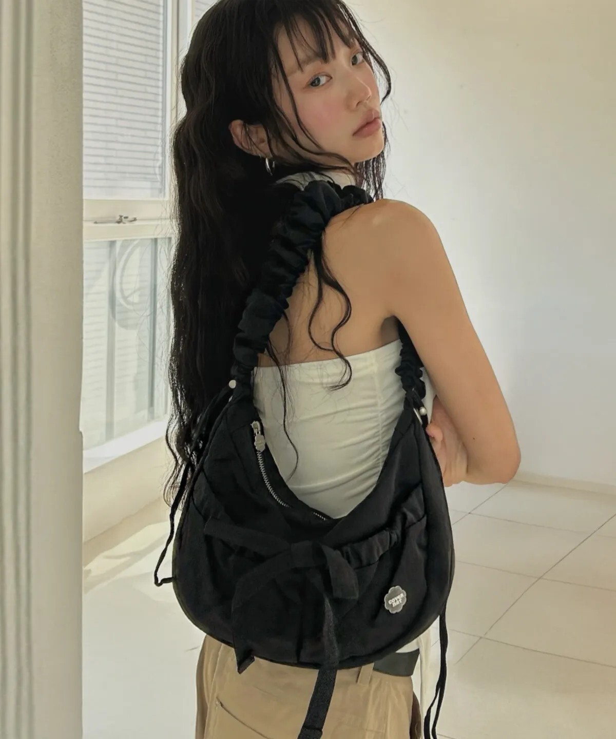 【OWN】Covernat Women 單肩包 半月包 肩背包 手提包 泡泡 蝴蝶結 日本 韓國 流行元素 女包 黑色 CO2506TB78BK