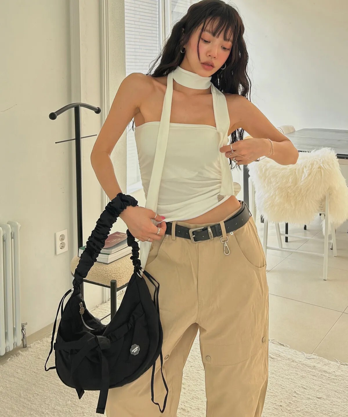 【OWN】Covernat Women 單肩包 半月包 肩背包 手提包 泡泡 蝴蝶結 日本 韓國 流行元素 女包 黑色 CO2506TB78BK