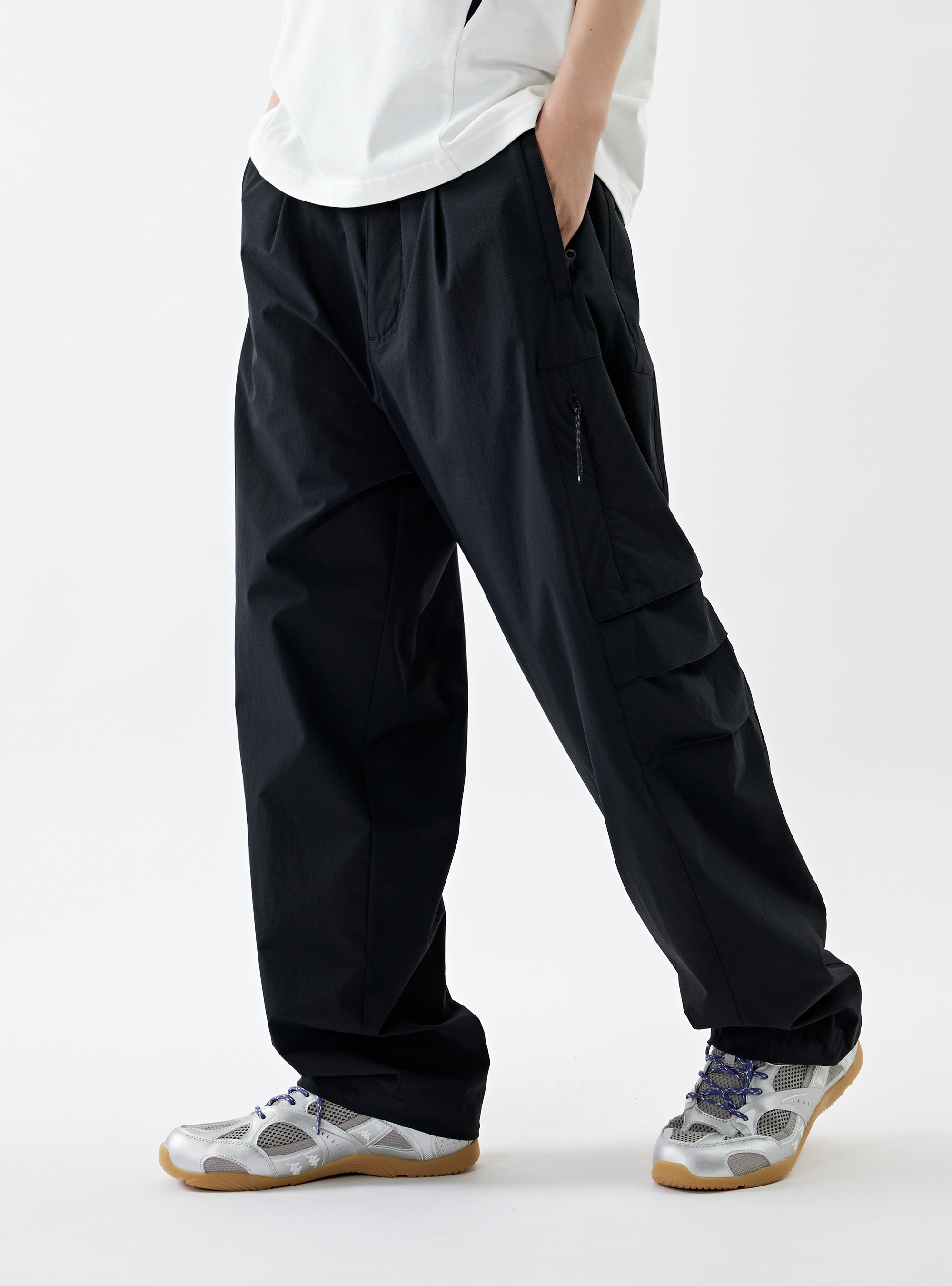 男款 寬版休閒機能工裝褲