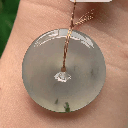 59321 翡翠冰種飄花平安扣 (25.7mm直徑)