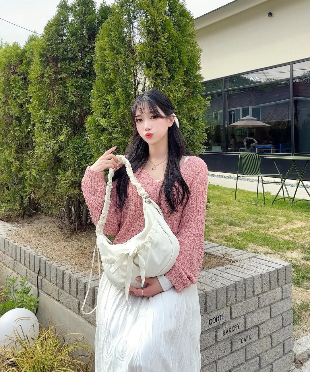 【OWN】Covernat Women 單肩包 半月包 肩背包 手提包 泡泡 蝴蝶結 日本 韓國 流行元素 女包 米白色 CO2506TB78IV