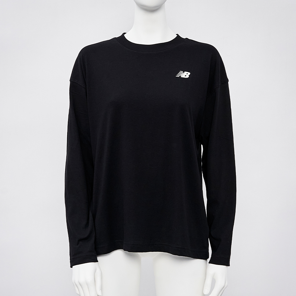New Balance 女款 黑色 黑色 基本Logo 薄長袖 棉質 上衣 運動 休閒 長袖 WT51542BK