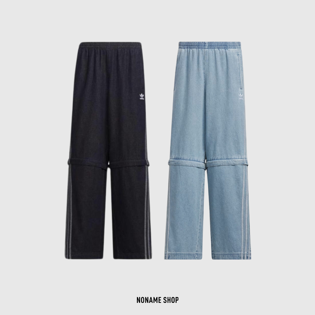 ADIDAS ORIGINALS ADILENIUM 丹寧 寬版 可拆式 兩穿 寬鬆 闊腿 復古 三線 長褲  牛仔褲 兩色 (男/女款)