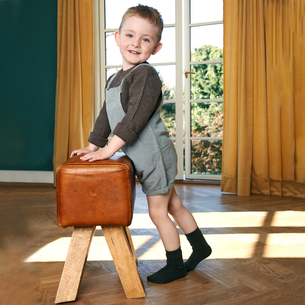 竹纖維防滑襪 - Forrest Green