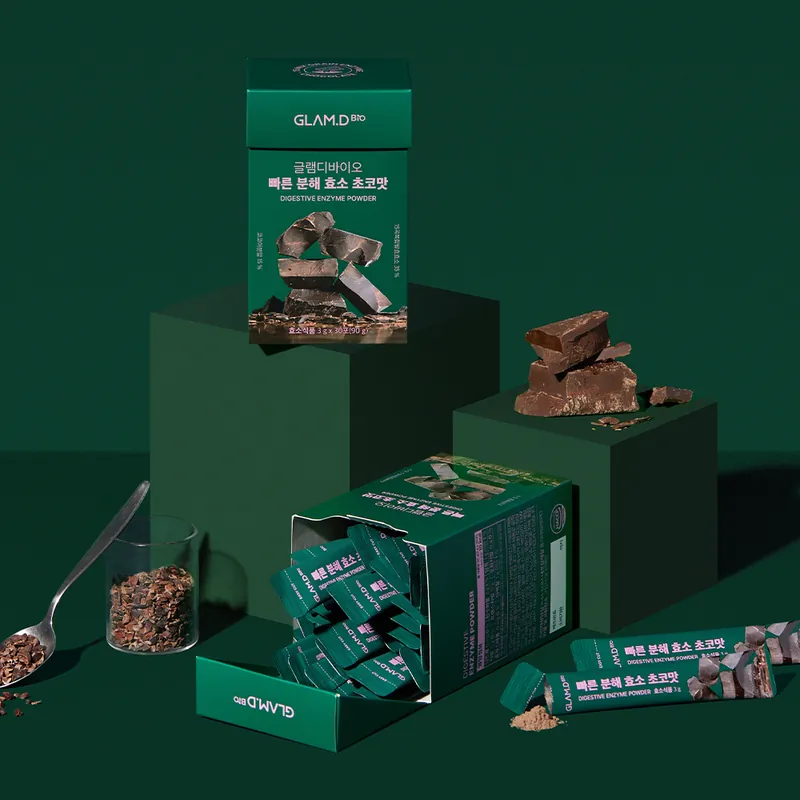 預 購 產 品丨GLAM.D 即食分解酵素粉 朱古力味 大容量 (180包)