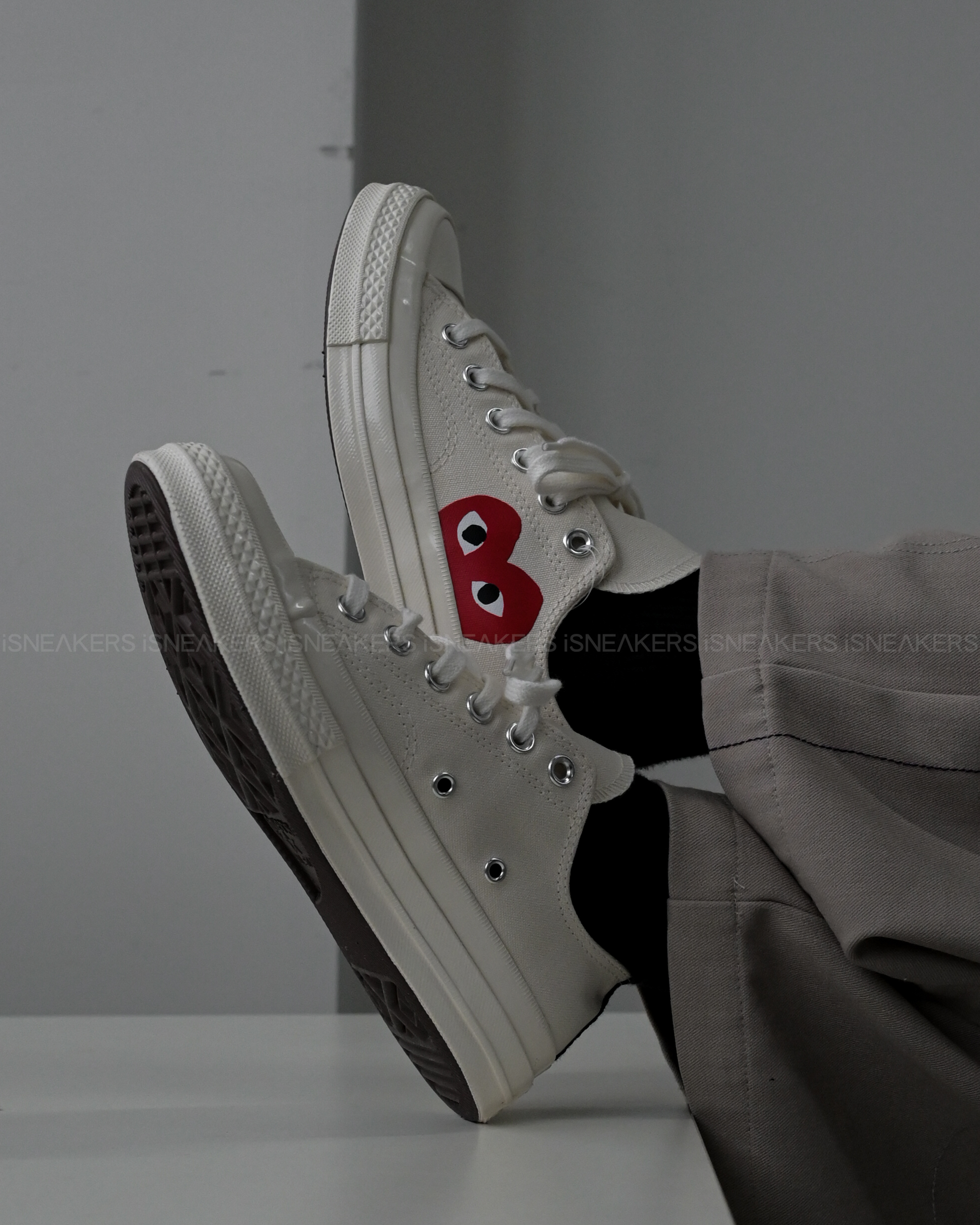 iSNEAKERS｜Comme des Garçons x Converse Chuck 70 Low "PLAY White" 白色 A08795C