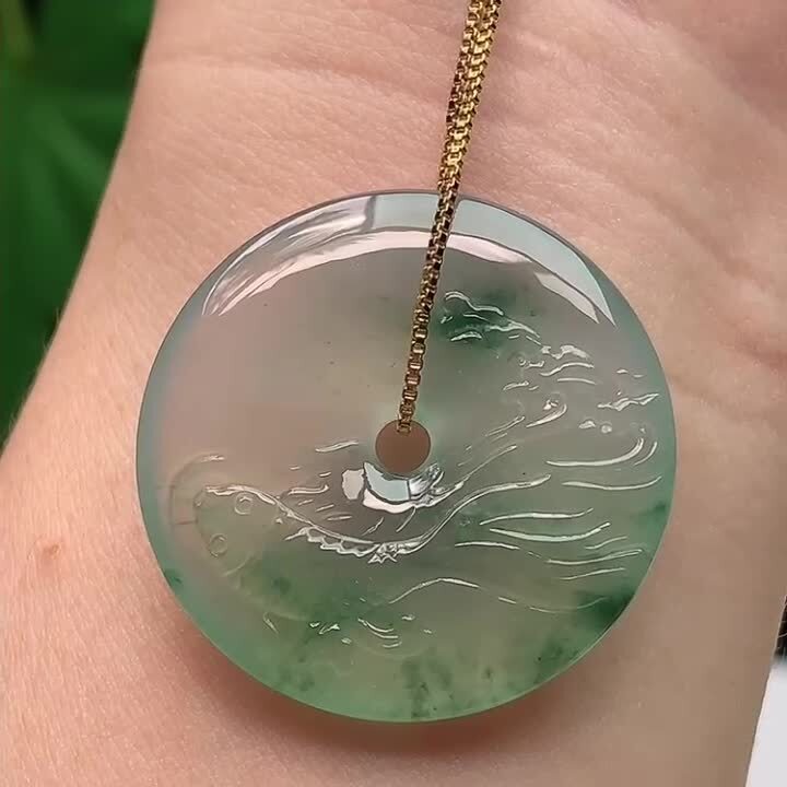 59323 翡翠冰種飄花平安扣 (30.3mm直徑)