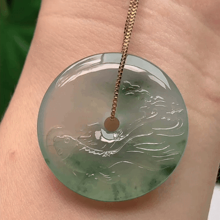 59323 翡翠冰種飄花平安扣 (30.3mm直徑)