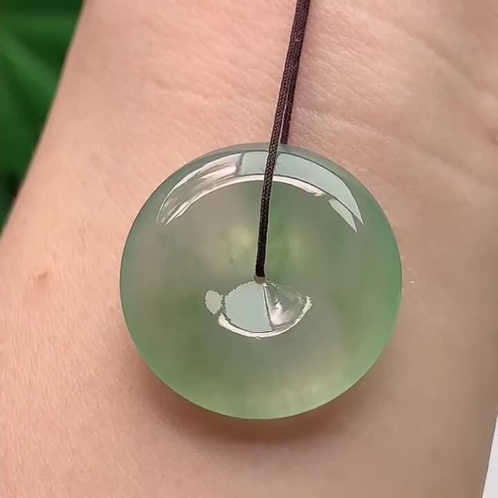 59327 翡翠冰種飄花平安扣 (24.2mm直徑)