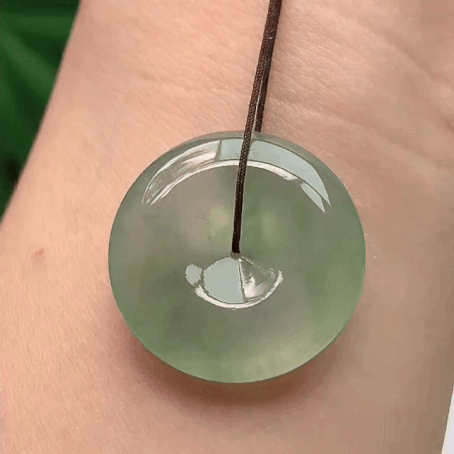 59327 翡翠冰種飄花平安扣 (24.2mm直徑)