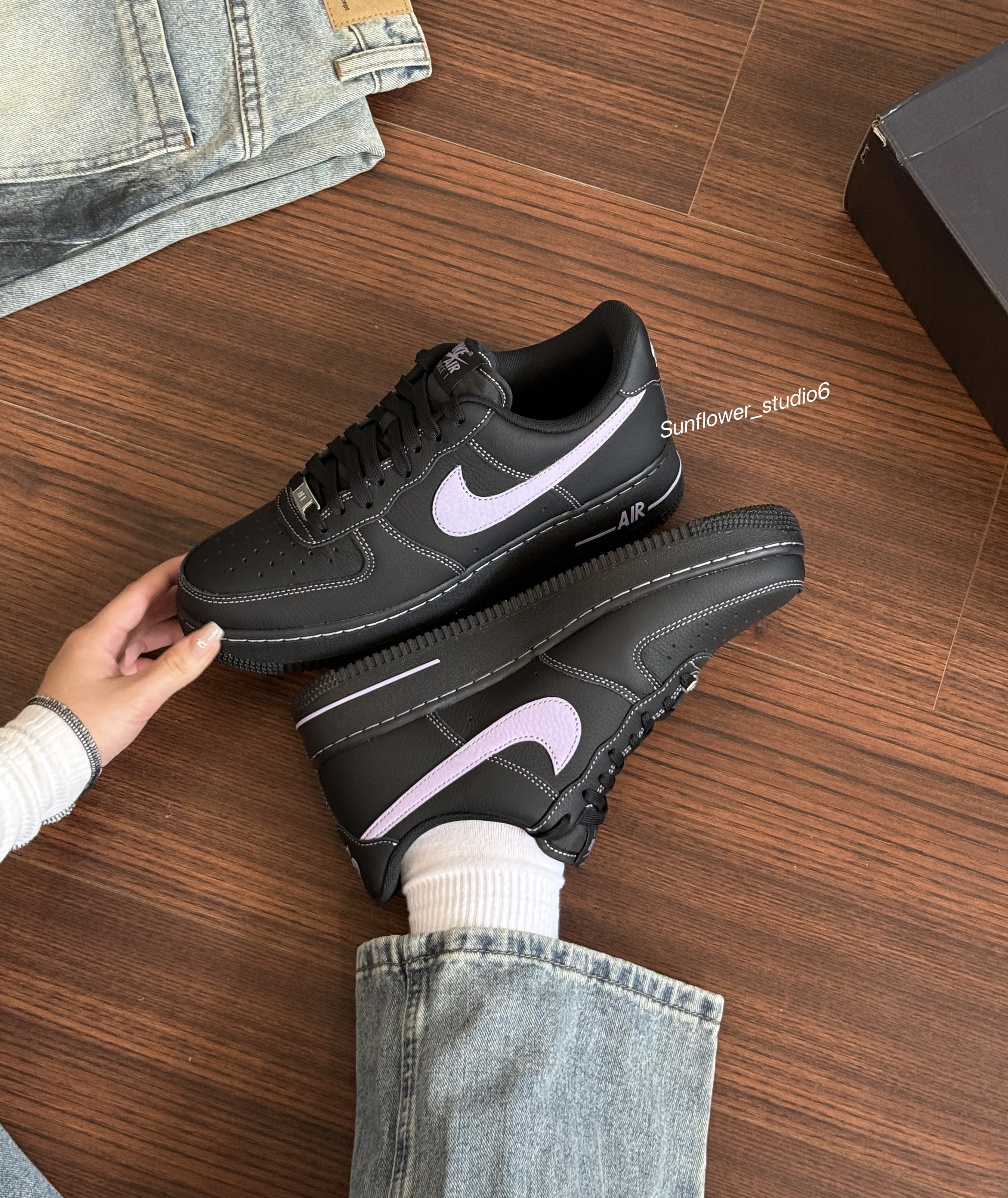 Nike Air Force 1 AF1 黑底紫縫線 紫色 黑紫 酷洛米配色 賽博龐克 甜酷風 外縫線 大童鞋 HJ4563-001 男鞋 HQ2037-001/預購