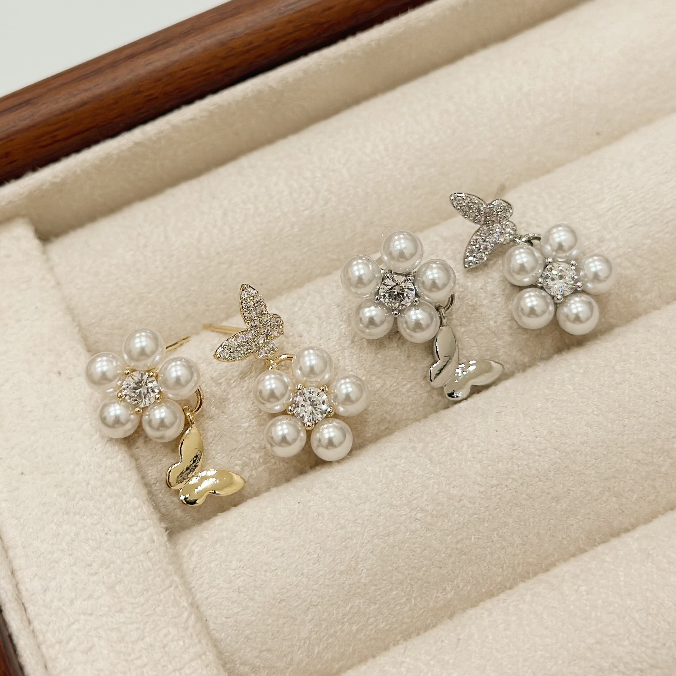 B301蝴蝶珍珠小花垂吊