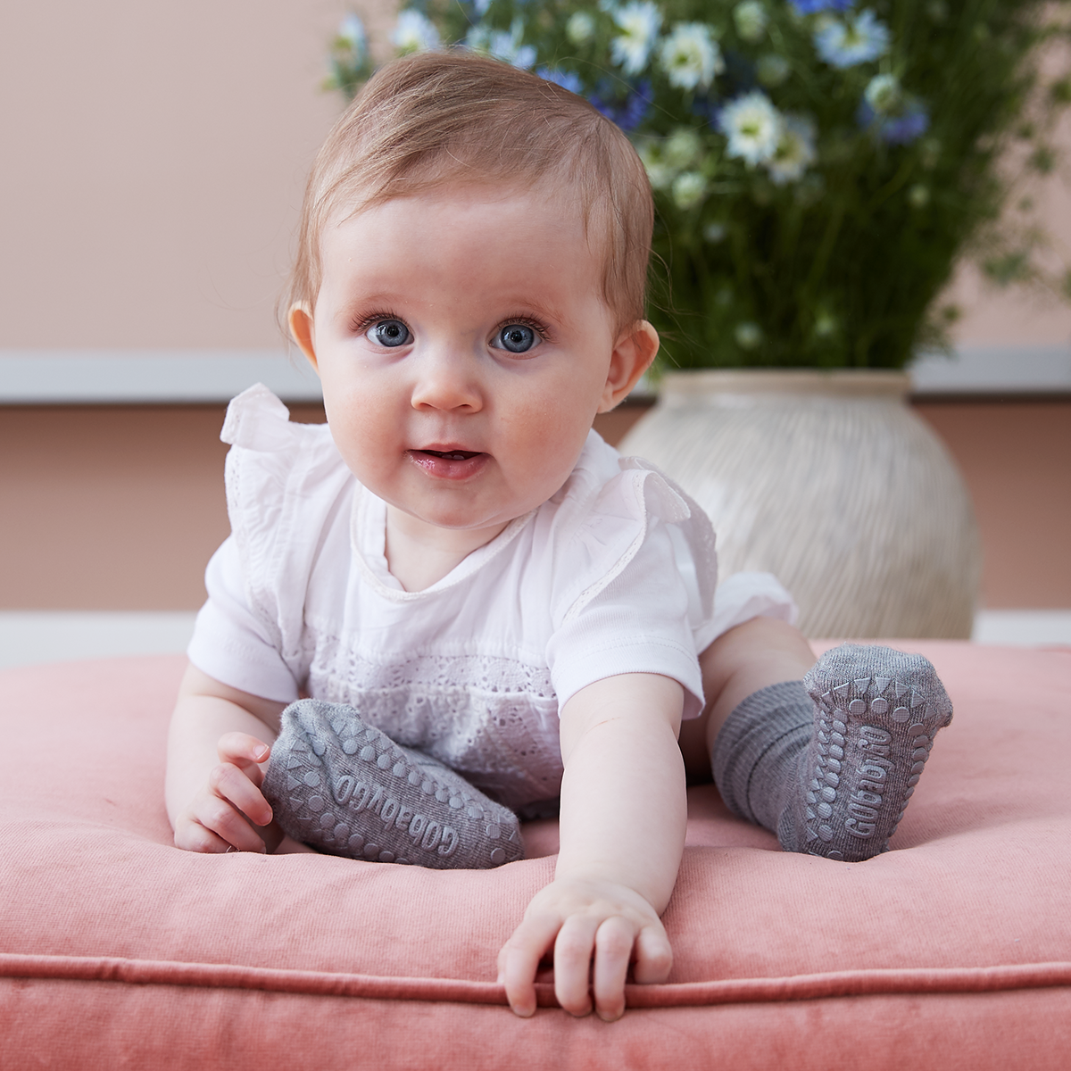 竹纖維防滑襪 - Grey Melange