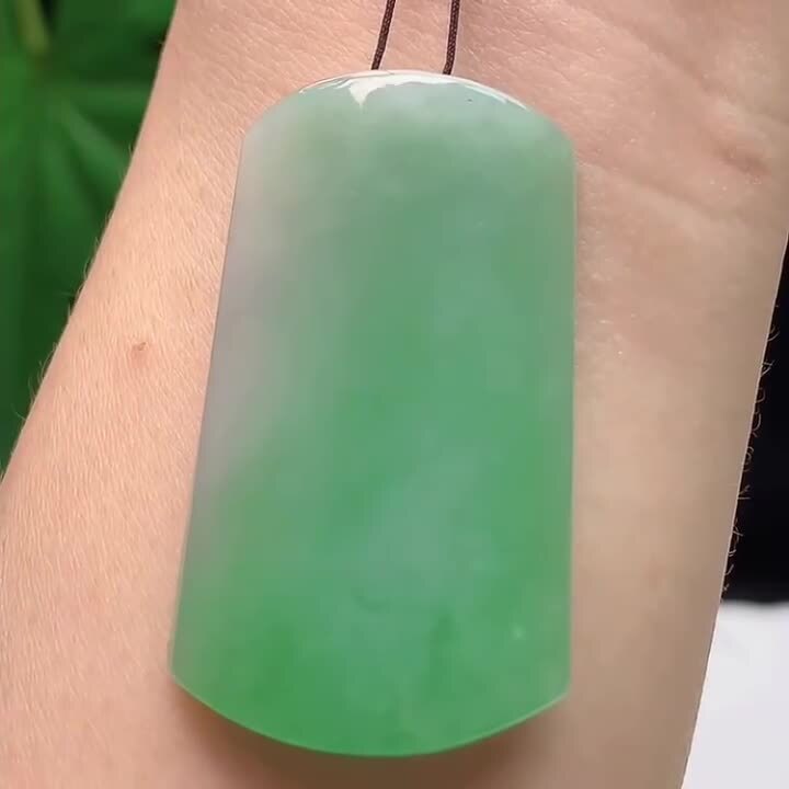 翡翠飄綠無事牌,天然翡翠A玉, 緬甸玉, Jade, Jadeite