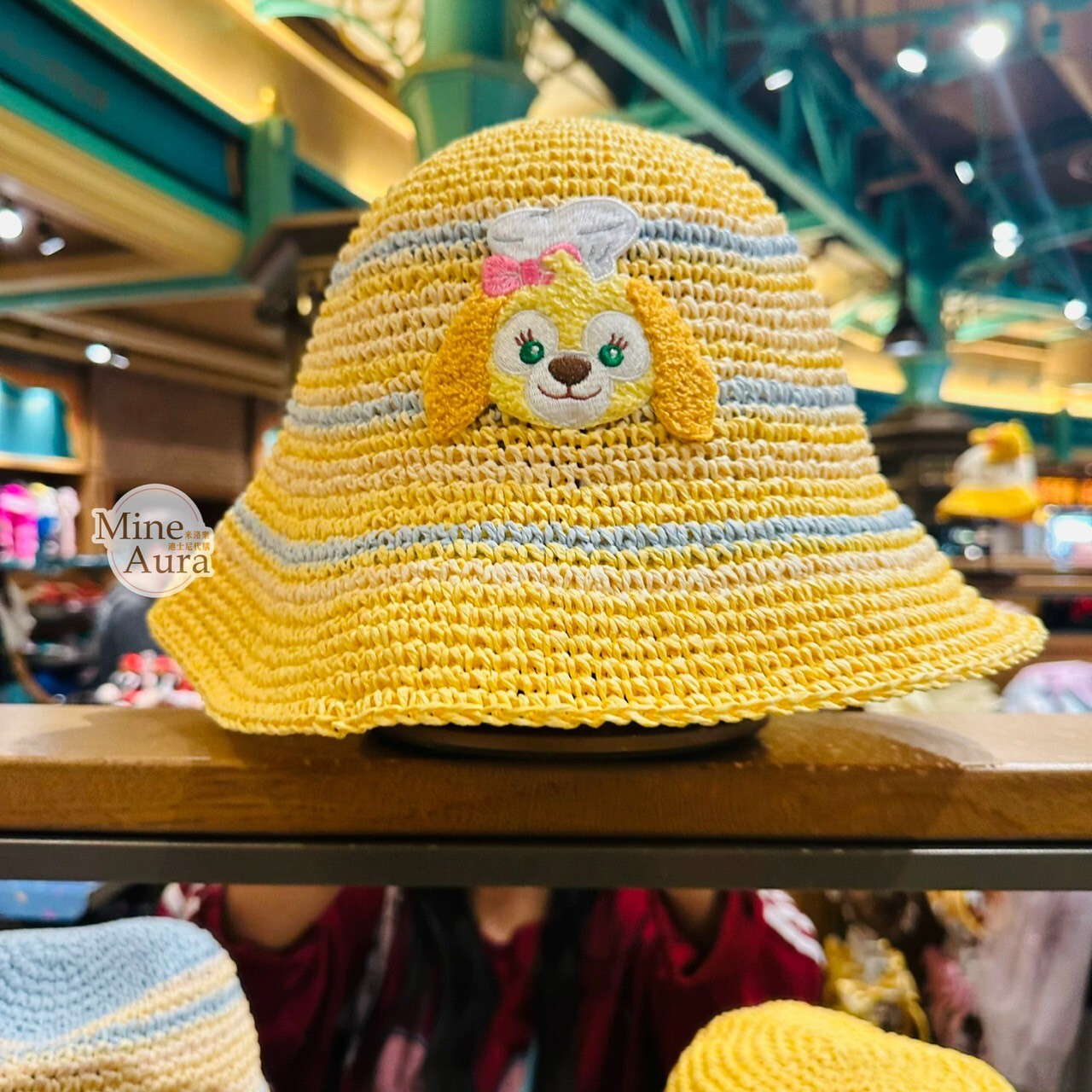 可琦安 餅乾 CookieAnn 大頭刺繡 拚色 編織 草帽 遮陽帽 帽子 -上海迪士尼樂園