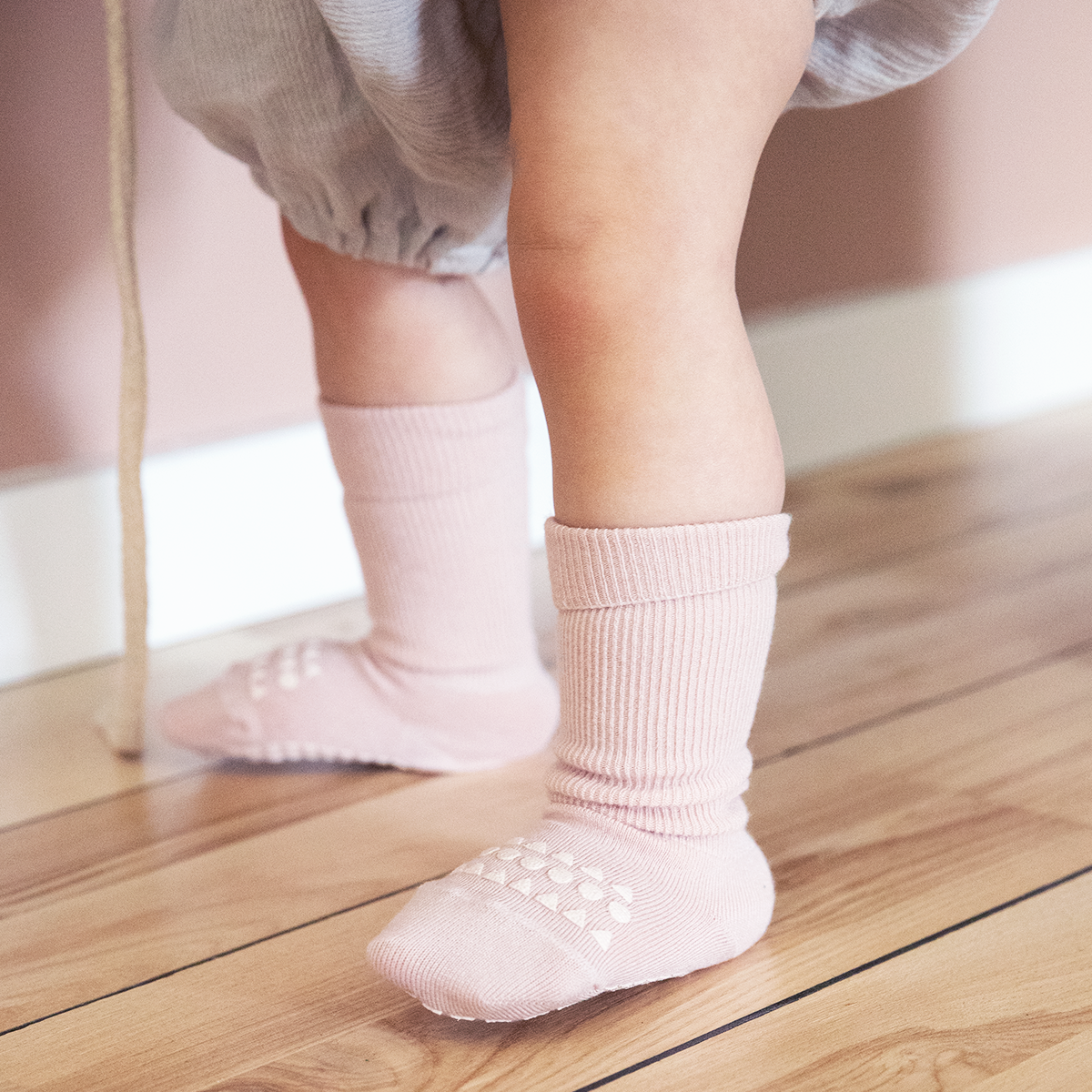 竹纖維防滑襪 - Soft Pink