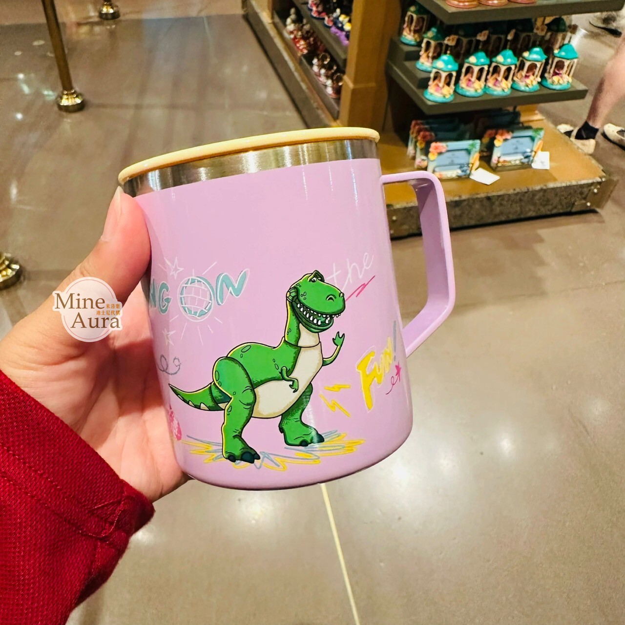 抱抱龍 Rex 圖案 附蓋 不鏽鋼 水杯 玩具總動員 Toy Story -上海迪士尼樂園