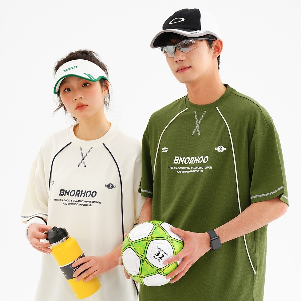 6M20 潮流線條設計感短棉TEE 四色