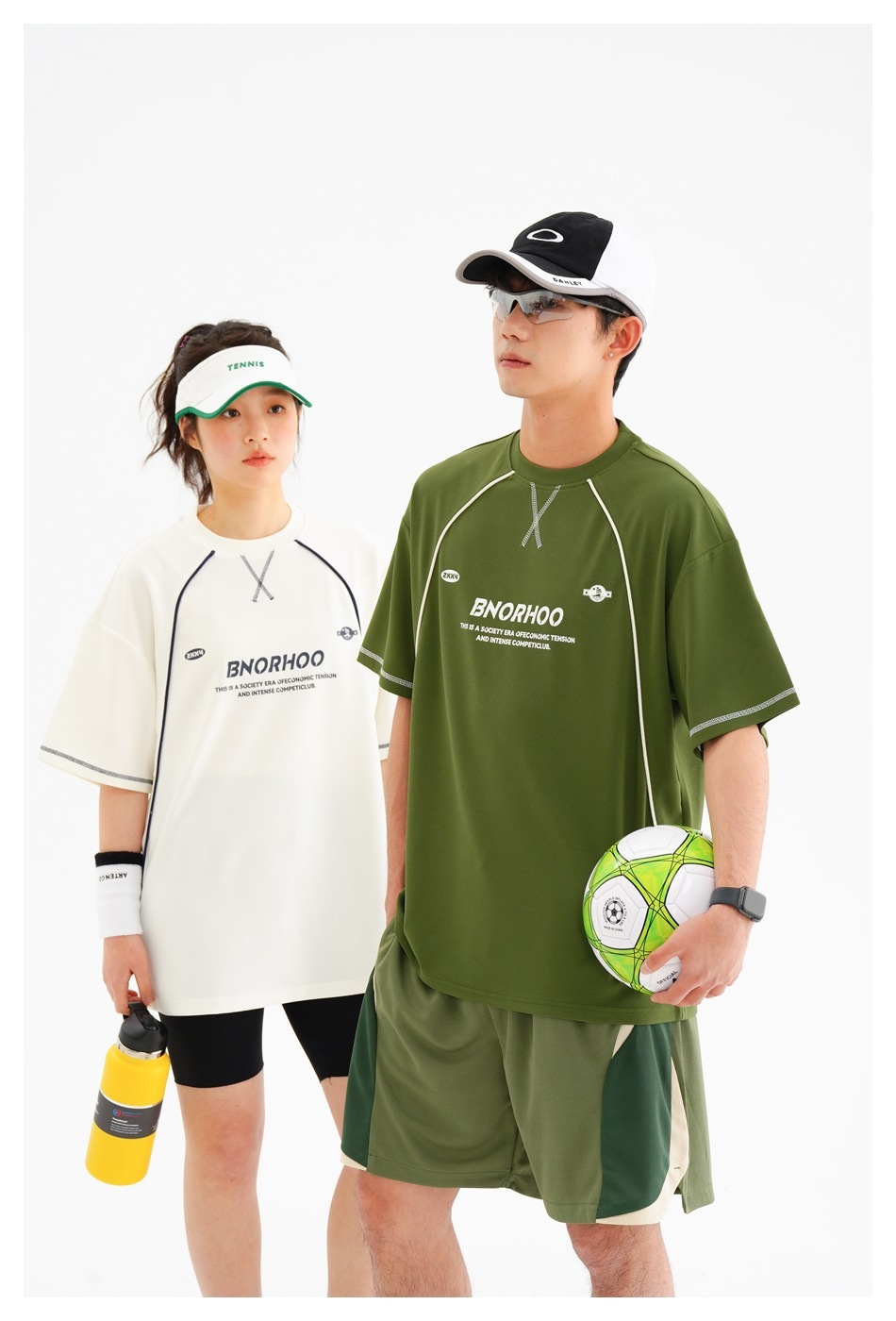 6M20 潮流線條設計感短棉TEE 四色