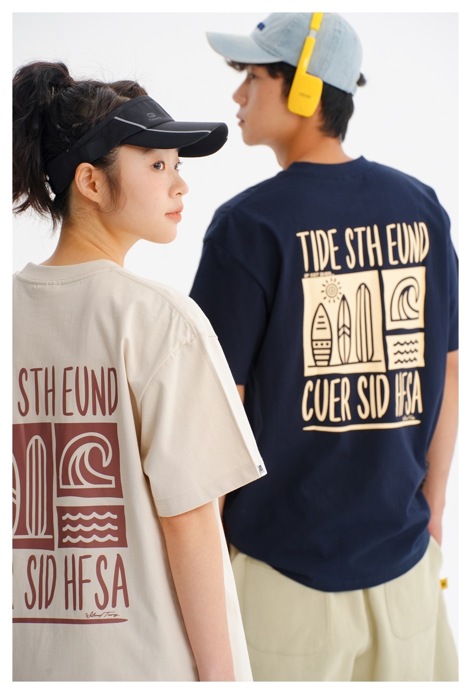 6M19 衝浪風印花塗鴉短棉TEE 四色