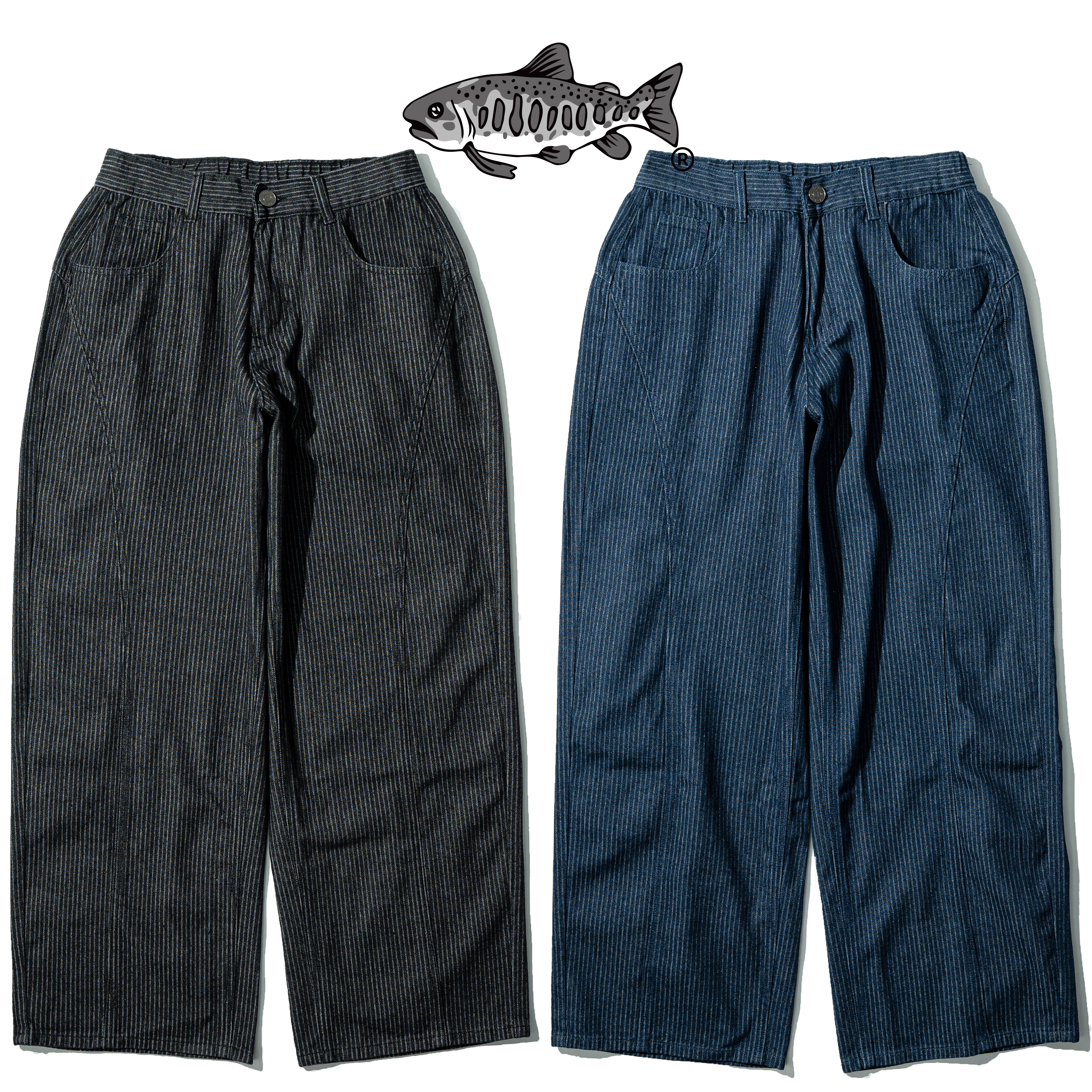 AGILITY Stripes Curved Pants 直條紋 彎刀 牛仔長褲 [J-P88]