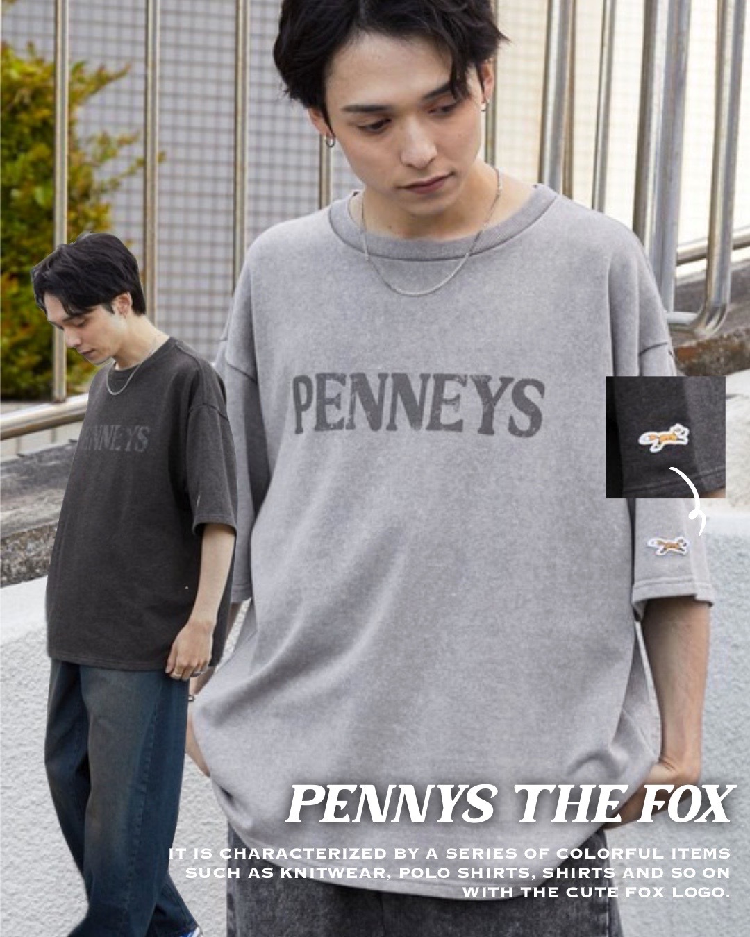 #預購 日本限定 PENNEYS THE FOX 雪花 水洗 復古 刺繡標徽 短踢 五色